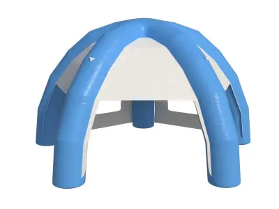 3D inflatable hemisphere tent with walls Low-poly 3D model