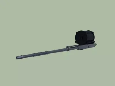 Hispano-Suiza HS404 20mm cannon for aircraft 3D model