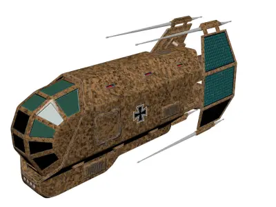 Spaceship Patriot Type 2 C1 Brown Low-poly 3D model