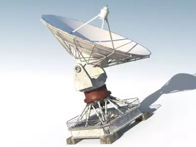 Radar PBR satellite dish Low-poly 3D model