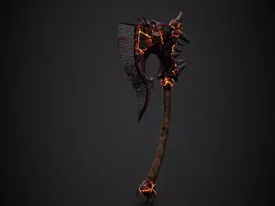 Axe of the Flame Low-poly 3D model