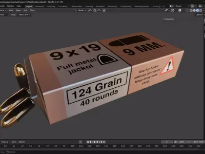 Small pistol ammunition box 3D model 3D model