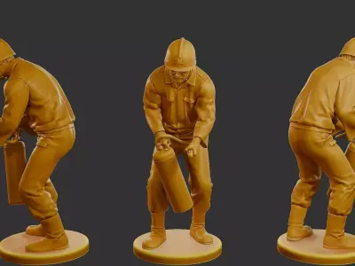 Czechoslovakian firefighter 90s 015 3D print model