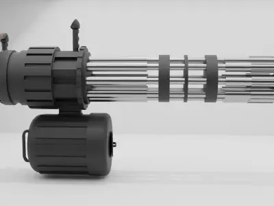 Minigun gun with handle Free 3D model
