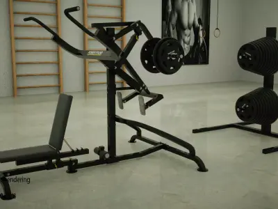 Gym Machine Back and Legs 01 3D model