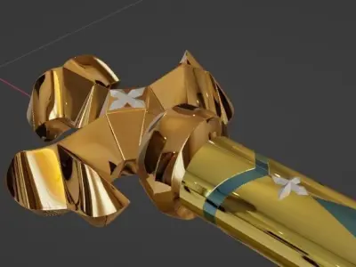 OSMANTHUS SWD 3D PRINT MODEL-FRAGANT OLIVE SWORD-made in Blender 3D model