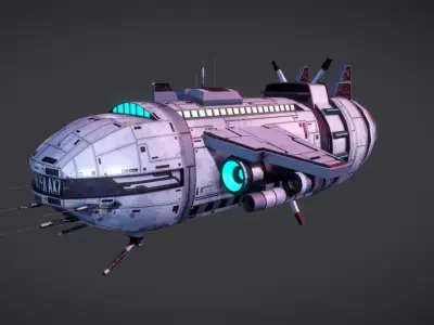 Spaceship 3D Model Low-poly 3D model
