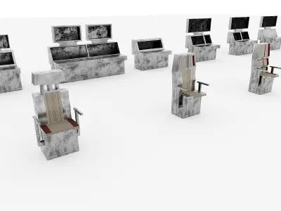 Sci Fi Interior Hard Surface Kitbash  Low-poly 3D model