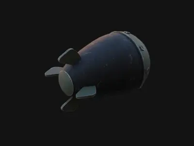 Nuclear Atom Bomb Low-poly 3D model