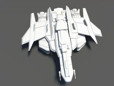 Spaceship Spacecraft Jet Low-poly 3D model