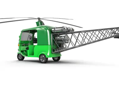 Auto Helicopter Low-poly 3D model