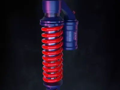 Bike shock absorber Low-poly 3D model