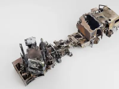 Pantsir-S1 missile system destroyed by Ukrainian army 3D model