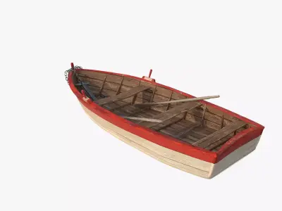 Old Boat Lost At Sea 3D model