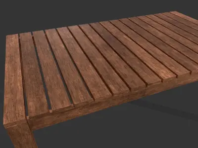 Simple Table 3D Model Free low-poly 3D model