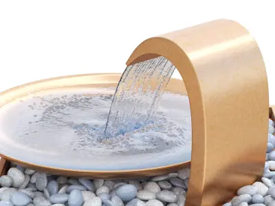 Decorative metal garden fountain 3D model