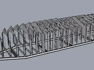 LIFE SIZE 3D motorboat hull model 3D model