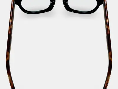 Kimball Eyeglasses in Jet Black with Brioche Tortoise 3D model