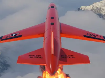 BQM-167 Rocket Drone with free VDB fire trail 3D model