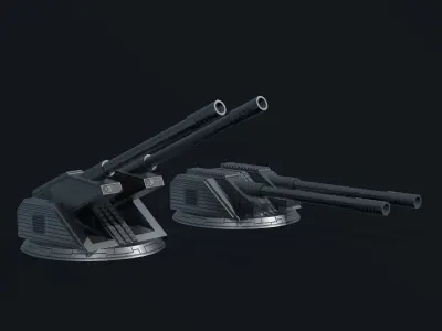 Spaceship Turret Z30 Low-poly 3D model
