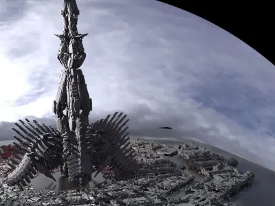 Sci Fi Skeleton towers 3 3D model