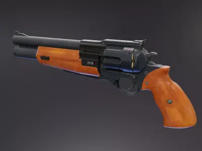 Safari 12 Revolver Low-poly 3D model