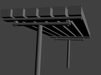 Low Poly Bank awning 3D model