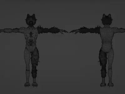 PURPLE WOLF VRCHAT AVATAR 3D model