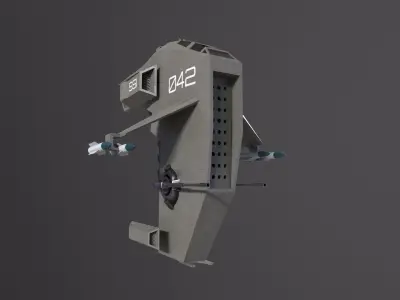  starship fighter lowpoly model SCI fi Low-poly 3D model