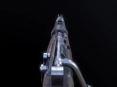 De Lisle British WW2 Rifle PBR Low-poly 3D model Low-poly 3D model