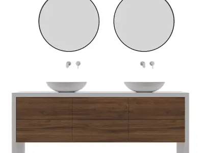 Bathroom furniture full set 3D model buy