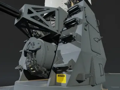 Phalanx CIWS Air Defence System Low-poly 3D model