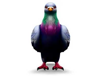 Realistic Animated Pigeon 3D Model Low-poly 3D model