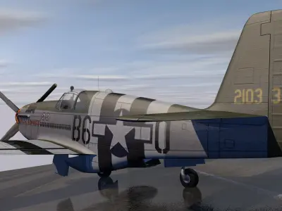 North American P-51B Mustang 3D model