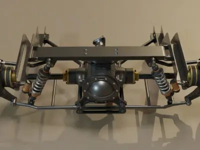 Racing Rear car truck suspension V2 Low-poly 3D model