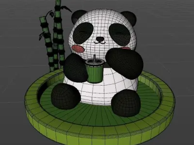 chinese panda huahua 3D model