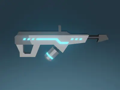 Low Poly Sci Fi Gun Weapon Set Low-poly 3D model