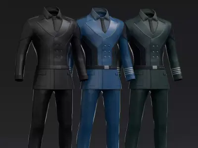 Military character clothes Low-poly 3D model