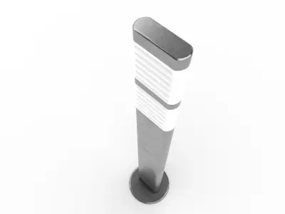 Narrow Steel Bollard Grey 3D model