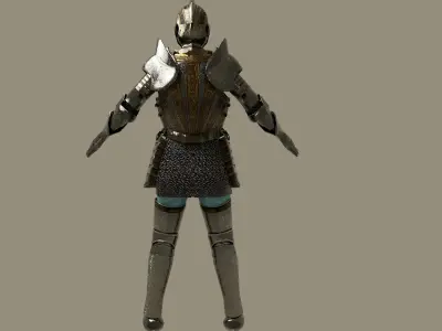 Renaissance Knight Low-poly 3D model