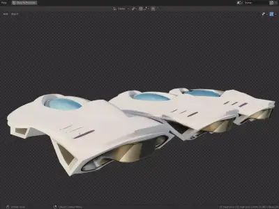 Simplistic Flying Vehicle 15 FREE SAMPLE Free low-poly 3D model