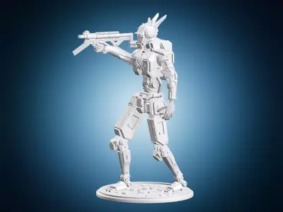 Futuristic Robot Soldier 3D print model
