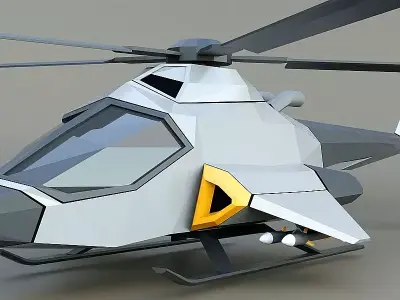 Lowpoly military helicopter Free low-poly 3D model