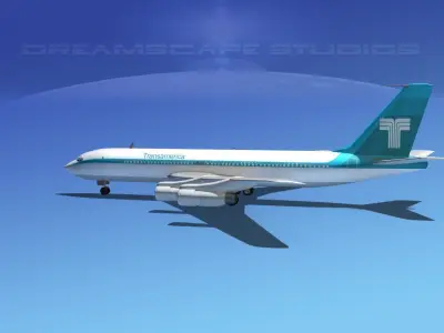 Boeing 707 Transamerica 3D model