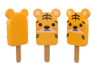 Cartoon Animal Ice Cream Cute Pack 01 Low-poly 3D model