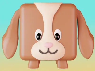 Cube Pets Low-poly 3D model