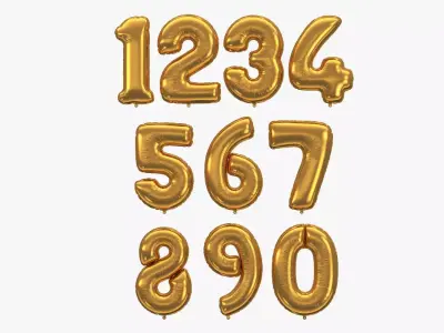 Number balloons 3D model