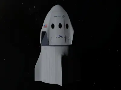 SpaceX Crew Dragon Low-poly 3D model