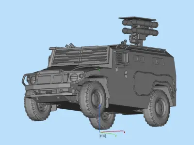 Missile Chariot Low-poly 3D model