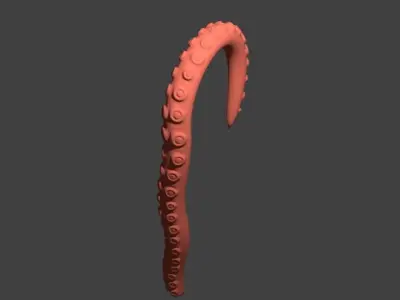 Tentacle octopus with hair 3D model